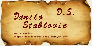 Danilo Stablović vizit kartica